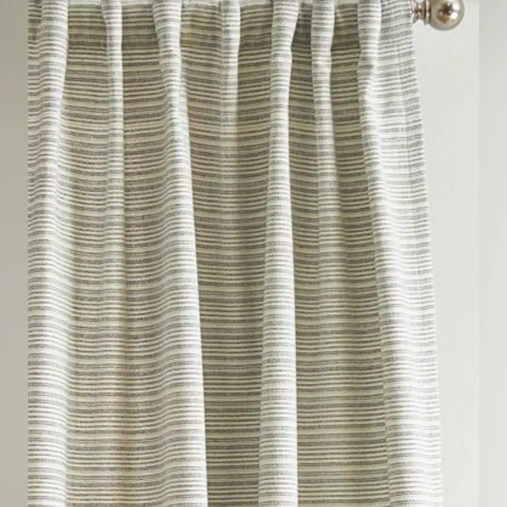 DKNY Pure Stream Curtain Panel Pair 96 Inches - White/Blue